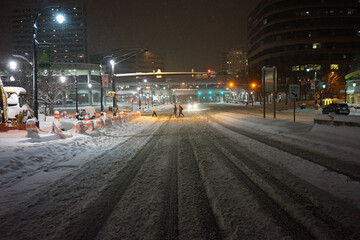Snow fall in Silver spring (Maruland) during the night