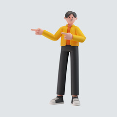 male cartoon character 3d illustration