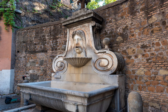 The Funtain of the Mascherone in the Centre of Rome