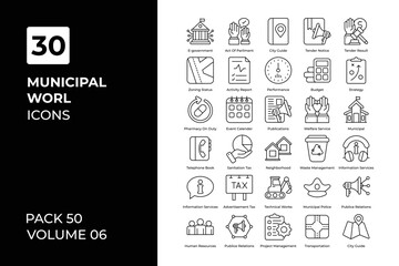 Municipal icons collection.