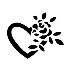 silhouette of a cat with heart