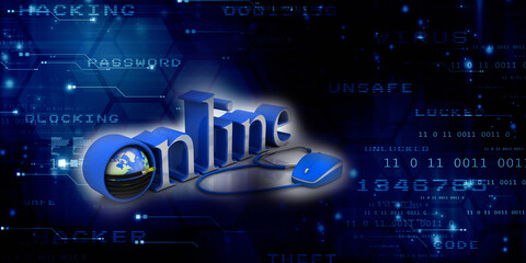 3d rendering Fiber optical cable detail mouse connected stethoscope online 