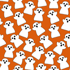 Fototapeta premium Halloween cute ghost pattern image