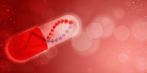 3d render of dna structure with capsule
