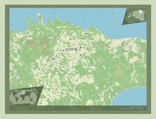 Laane-Viru, Estonia. OSM. Labelled points of cities