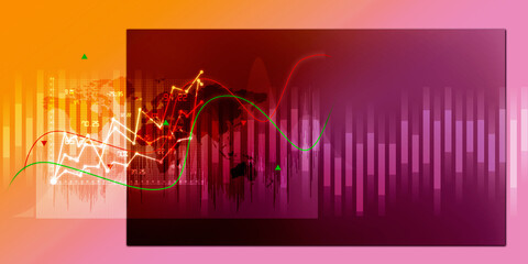 2d rendering Stock market online business concept. business Graph 