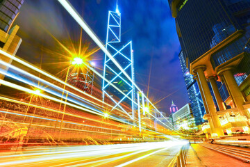 Fototapeta na wymiar Street view of Hong Kong city at night.