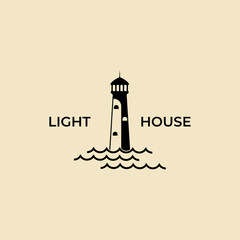 lighthouse logo vector illustration template design