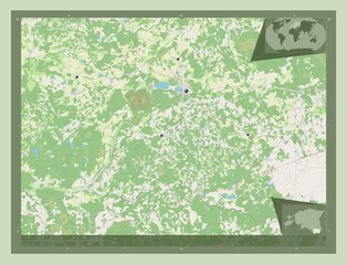 Voru, Estonia. OSM. Major cities