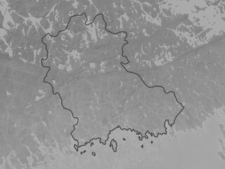 Kymenlaakso, Finland. Grayscale. No legend
