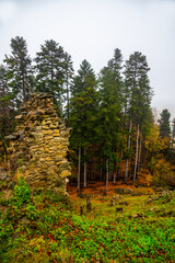 Fototapeta na wymiar Ruins of medieval castle Zborov, Slovakia