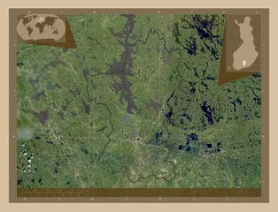 Paijanne Tavastia, Finland. Low-res satellite. Major cities