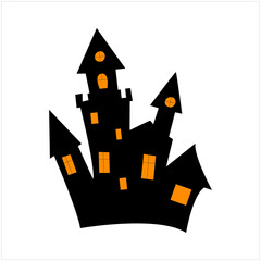 halloween castle illustration