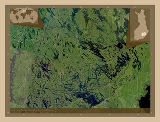 Southern Savonia, Finland. Low-res satellite. Major cities
