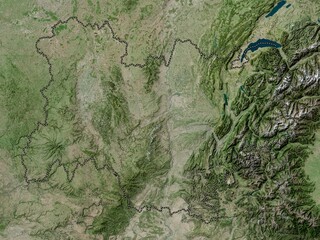 Auvergne-Rhone-Alpes, France. High-res satellite. No legend