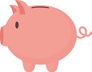 pink piggy bank cartoon illustration isolated object