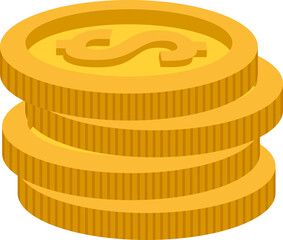 pile of money golden coin