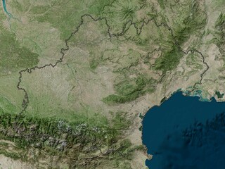 Occitanie, France. High-res satellite. No legend © Yarr65