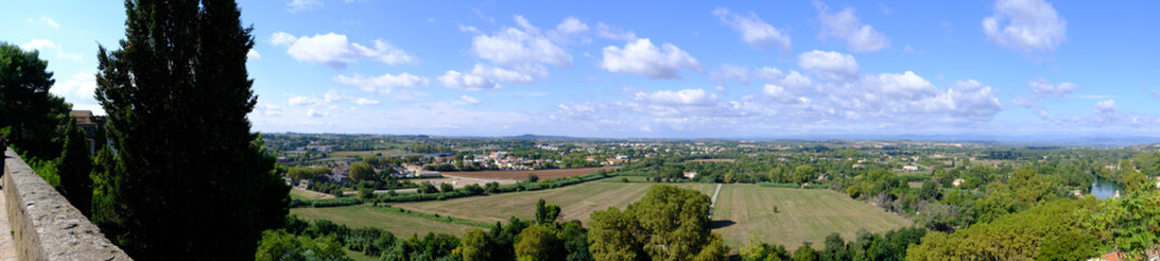 Fototapeta na wymiar Beautiful landscape of Béziers from a view pointview, Hérault, Occitanie, South France.
