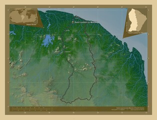 Saint-Laurent-du-Maroni, French Guiana. Physical. Labelled points of cities