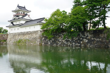 Naklejka premium Toyama Castle or Toyama-jo in Toyama, Japan - 日本 富山県 富山城 天守閣 