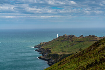 Fototapeta premium view of the Start Point Headland and lighthouse in South Devon