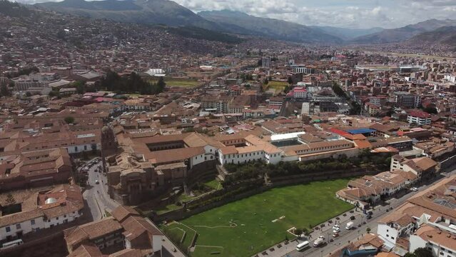 View of the Coricancha temple in the city of Cusco. Peru