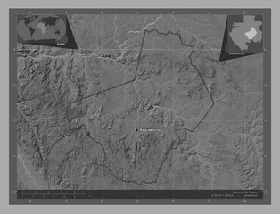 Ogooue-Lolo, Gabon. Bilevel. Labelled points of cities