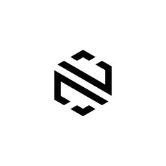  Letter N monogram logo, abstract N logo, Square N logo
