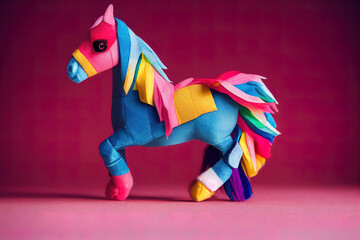 Colorful pony , origami horse design illustrated 
