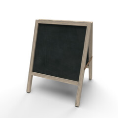 Obraz premium 正方形の黒板のイーゼル看板の3DCGイラスト 