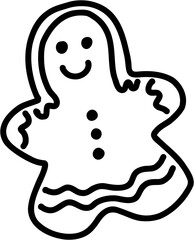 doodle freehand sketch drawing of ginger bread cookie.