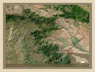 Kvemo Kartli, Georgia. High-res satellite. Labelled points of cities