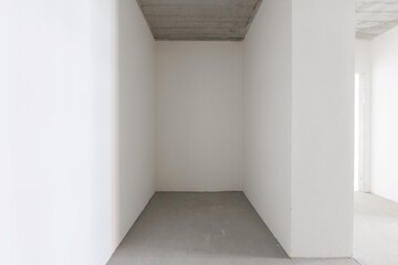 interior of the apartment without decoration in gray colors