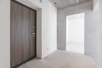 interior of the apartment without decoration in gray colors