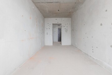 interior of the apartment without decoration in gray colors