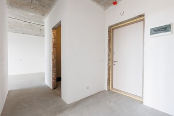 interior of the apartment without decoration in gray colors