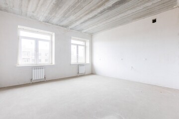 interior of the apartment without decoration in gray colors