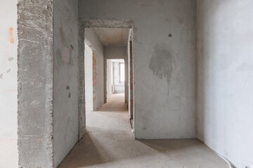Fototapeta premium interior of the apartment without decoration in gray colors