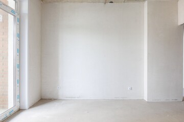interior of the apartment without decoration in gray colors