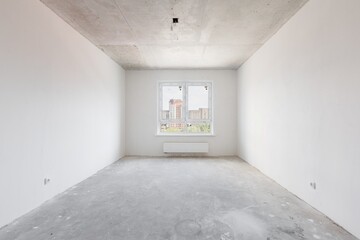interior of the apartment without decoration in gray colors