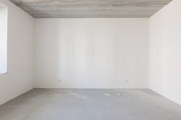 interior of the apartment without decoration in gray colors