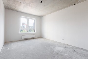 interior of the apartment without decoration in gray colors