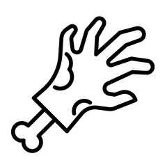 zombie hand line icon