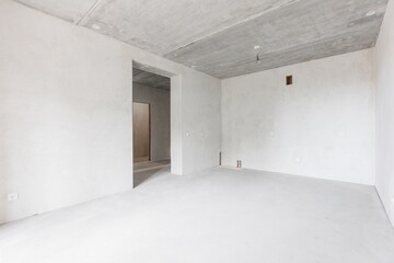 interior of the apartment without decoration in gray colors