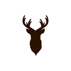 Deer head and shield logo design template
