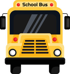 A digital drawing of a school bus in yellow and orange and red and white lamps holding a sign above that says Black School Bus