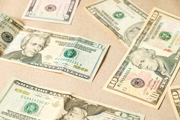  Background of dollar bills .Passive Income Concept - Residual Income . Isolated