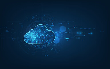 Cloud computing concept.Abstract cloud connection technology background.