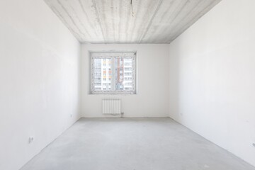 interior of the apartment without decoration in gray colors